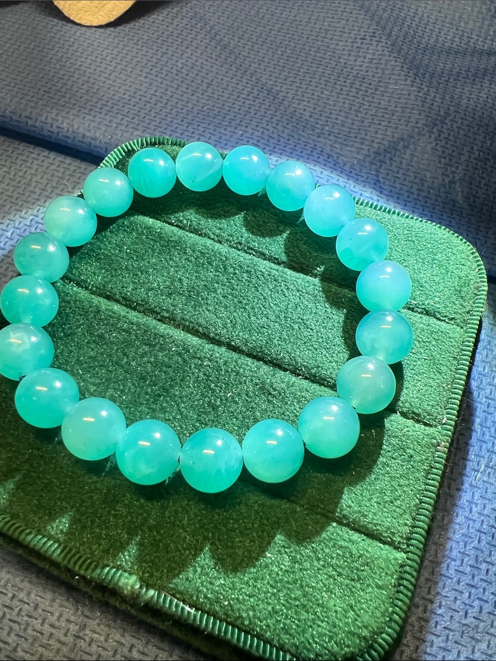 Amzonite green Blue Beaded Stretch Bracelet